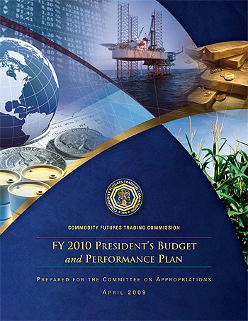 Image showing the cover of the CFTC Fiscal Year 2010 President's Budget and Performance Plan.