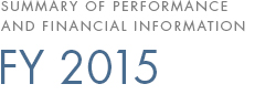 Summary of Performance and Financial Information FY 2015